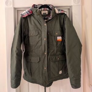 Eddie Bauer Workwear Womens Quilt Lined Thinsulate Stormrepel Hooded Jacket